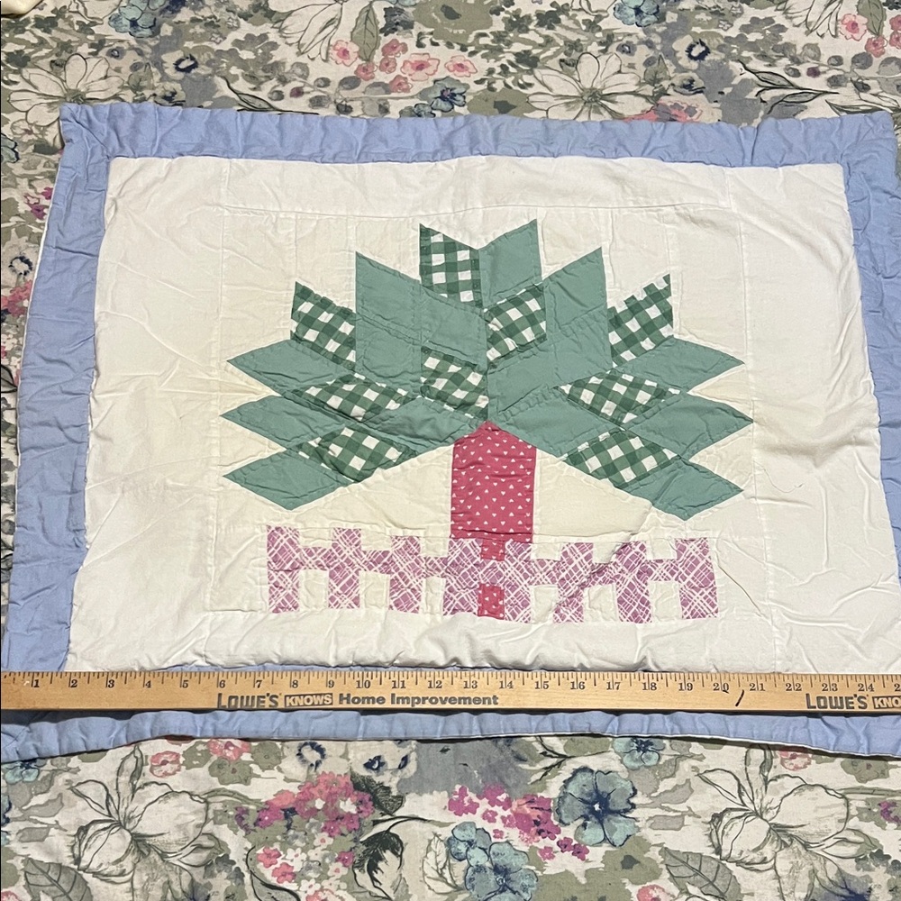 Handmade Quilted Tree Patchwork Pillow Sham